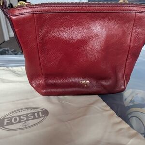 Fossil Burgundy Leather Crossbody Bag